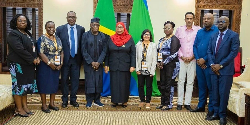 IITA senior management team led by Chief Olusegun Obasanjo