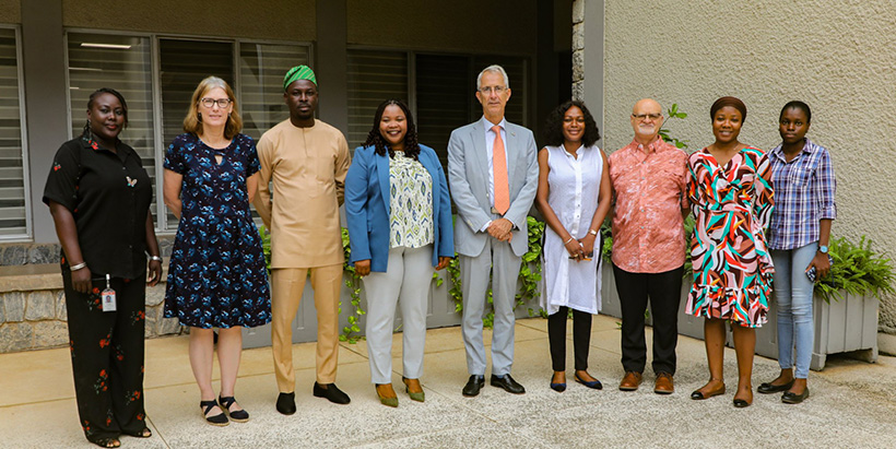 IITA staff and Management team with Dutch Ambassador Wouter Plomp