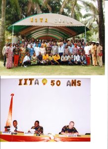Group photo of IITA Benin staff taken during the IITA50 celebration.