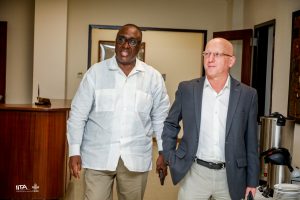 IITA Director General and CGIAR Regional Director for Continental Africa, Dr Simeon Ehui and International Potato Center (CIP) Director General Dr Simon Heck.