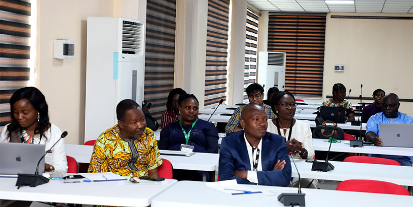 Inaugural Yam Breeding Network meeting participants during one of the discussion sessions.