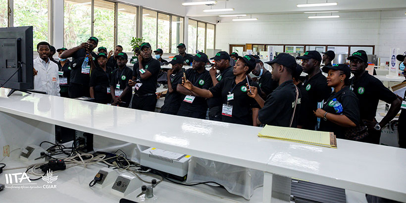  NAQS trainees in the Virology and Molecular Diagnostics Laboratory at IITA-Ibadan.