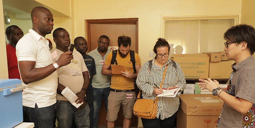 At the Bioscience Center, during a tour of the IITA Ibadan campus.
