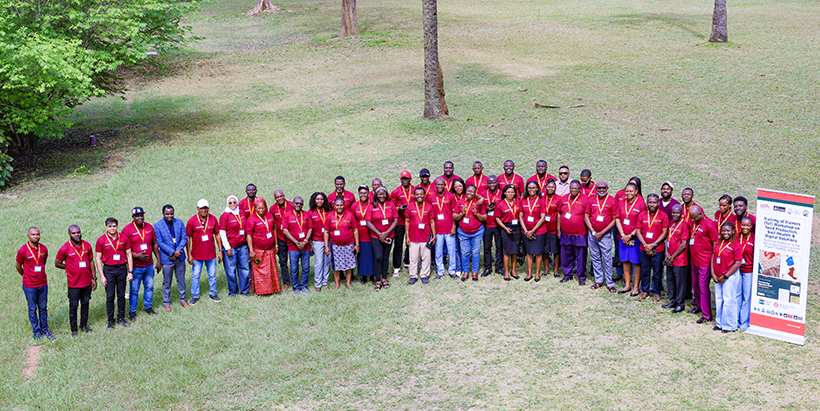Participants and the training coordinators following the training at IITA in Ibadan.