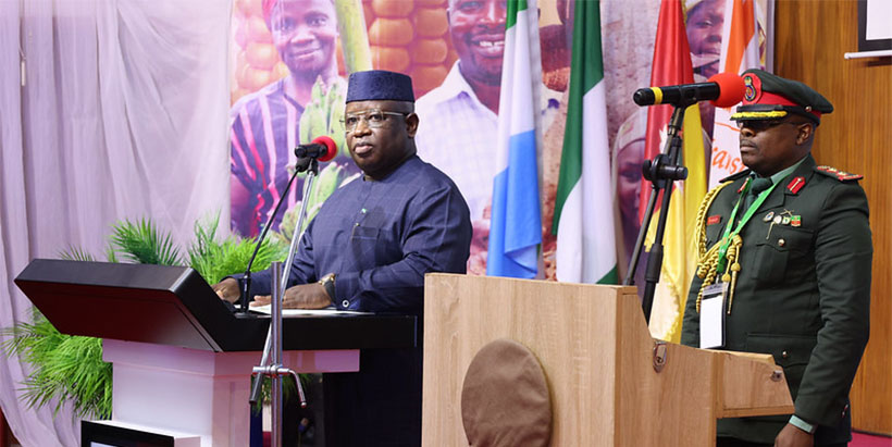 President of Sierra Leone, H.E. Julius Maada Bio, giving his remark.