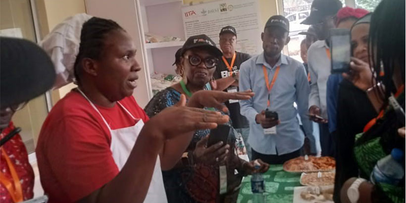 Rachael Abioye introduced the cassava-based products to the visitors.