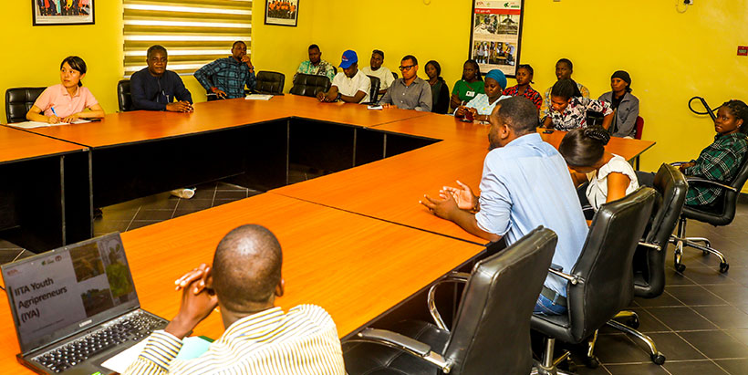 SAA team in a meeting with IITA Youth Agripreneurs.