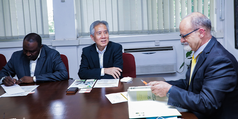 Dr Kitanaka and Dashiell discussing final steps for the partnership