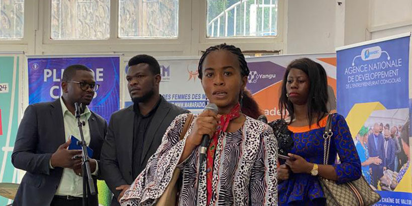 Sarah Nzigire giving a vote of thanks.