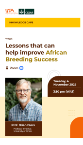 Flyer invitation to IITA–CGIAR Knowledge Café Seminar featuring Professor Brian Diers