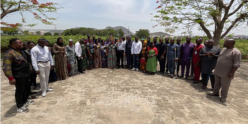 Some cassava seed entrepreneurs and coordinators at the IITA-Abuja campus.