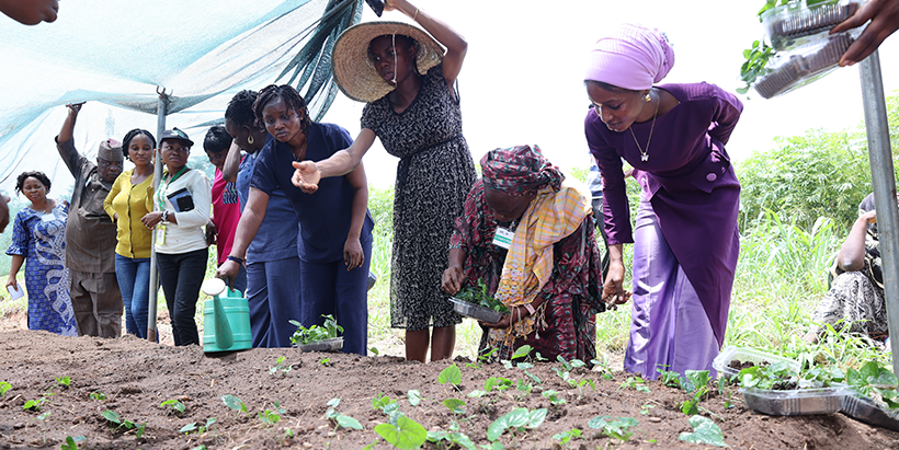 Some of the participating farmers during the field hands-on practicals.