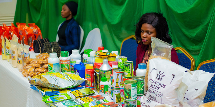 Some of the youth agripreneurs-exhibitors at the event.