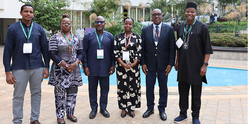 Dr. Simeon Ehui and Dr. Florence Uwamahoro with the IITA and RAB team.