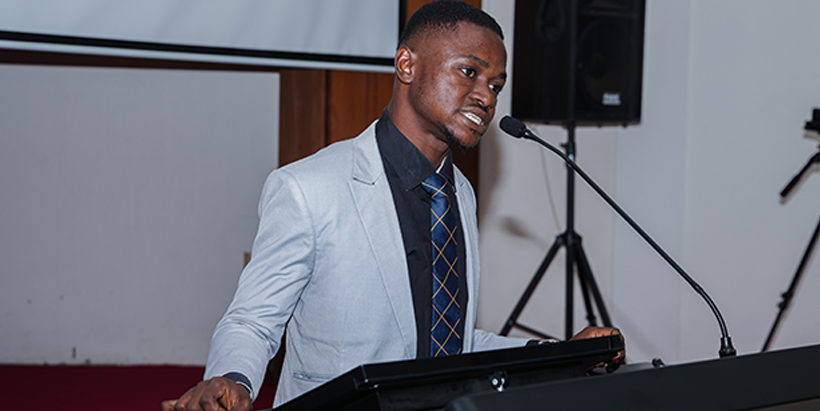 The 19th assembly president giving his address during the symposium.