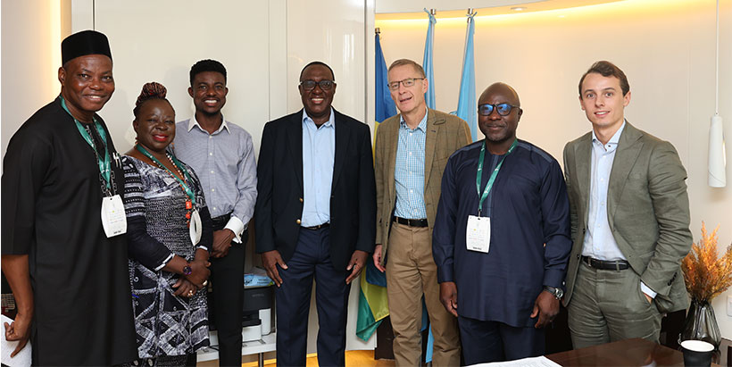 Dr. Simeon Ehui, Dr. Donal Brown with the IFAD and IITA team.
