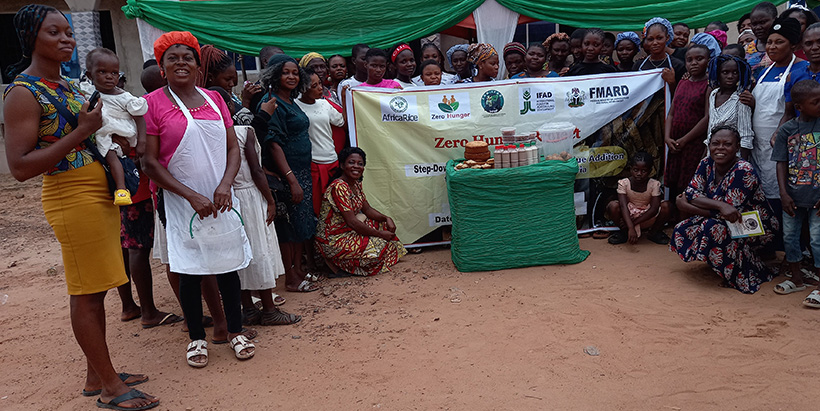 The participants after the launch of the Zero Hunger project in Togo.