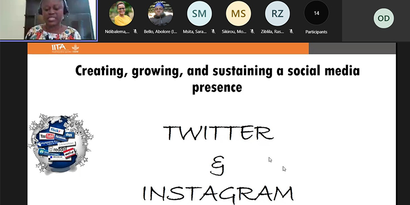 The virtual social media training session