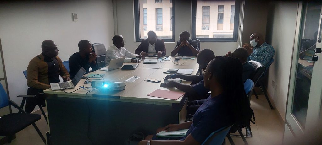 Zero Hunger Project team from IITA and AfricaRice meeting with the Director of Plant Sectors at the Ministry, Anani Kpadenou, and the DGs of ITRA and ICAT