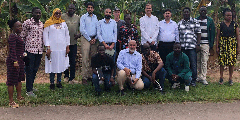 Training participants visited research fields of Banana and Plantain Improvement Unit and discussed potential areas of collaboration with Dr. Delphine Amah and Dr. Yao Kolombia. 
