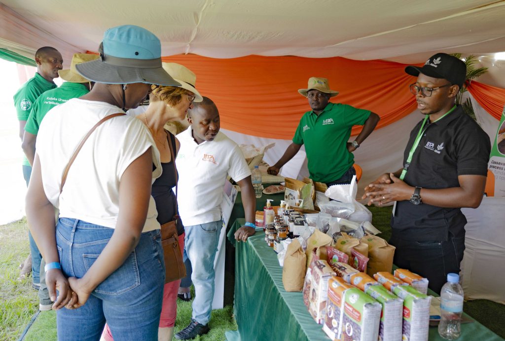 Visitors at the IITA exhibition stand during the Agrishow.