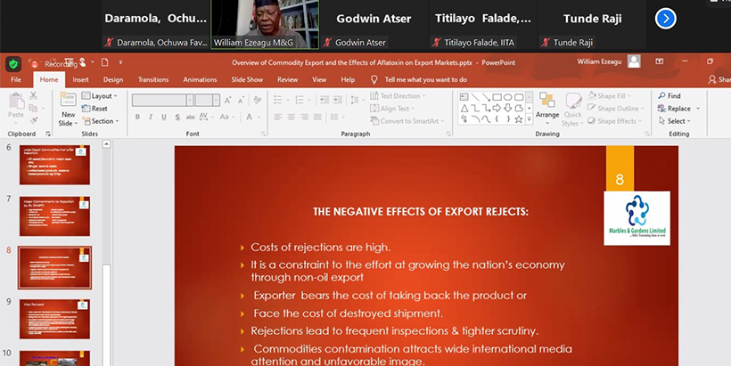 Williams Ezeagu, speaking on the challenges rejection pose to the export market in Nigeria.
