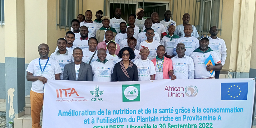 Workshop participants with facilitators at the food processors' training in Libreville, Gabon.