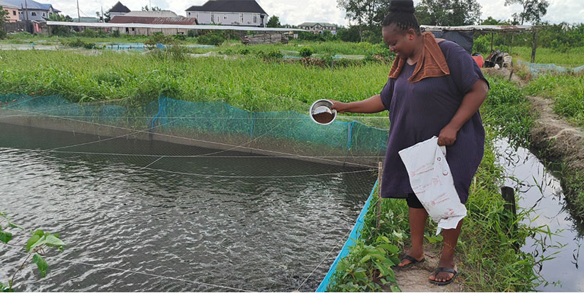 WorldFish project beneficiary, Agbor Delta State.