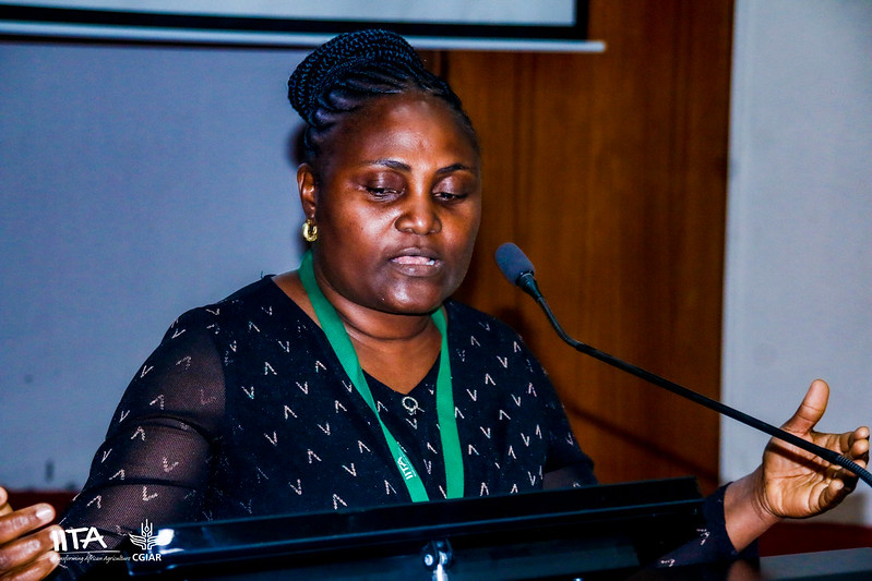 Yam Diseases Phenotyping Specialist, Olufisayo Kolade, sharing on the leadership potentials of women and girls in science.