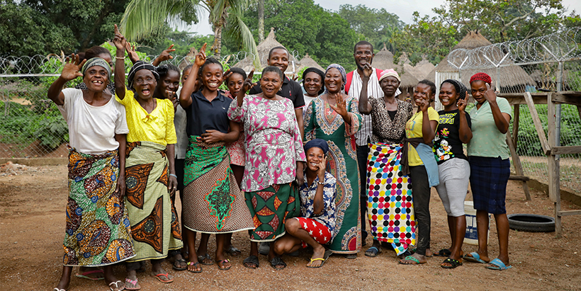 Zero Hunger Project team with the women at Kwande Processing Center.