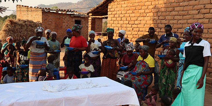 Most of women - mostly pregnant and lactating women - are invited to participate in the cooking demonstration in their communities