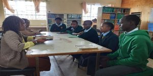 Lorraine Mutinda on STEP agribusiness talk session with students in Kenya.