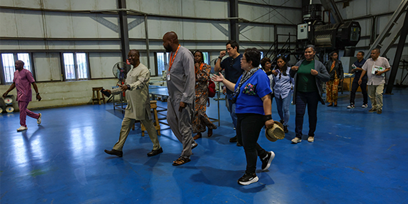 The Madagascar delegates with the HarvestField Industries Limited (HIL) staff after touring the facility to learn operation and production processes.