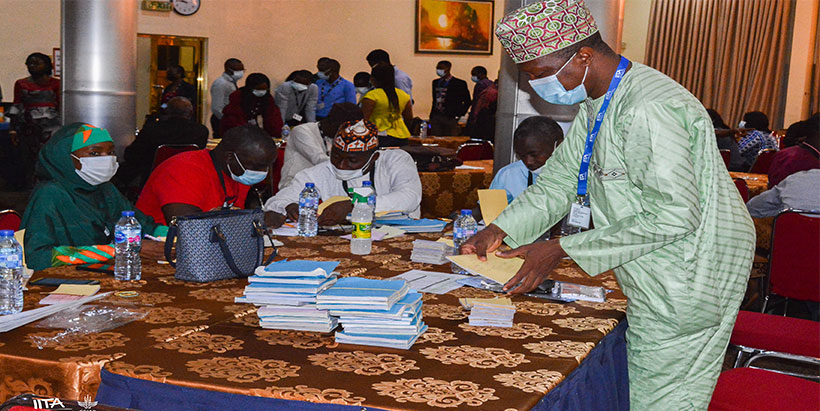 Participants sorting and reviewing the data collected in the previous survey.