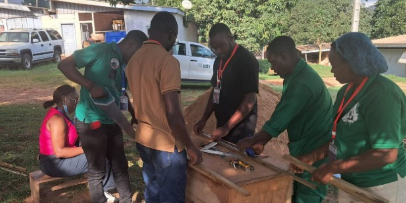 Participants received practical training on substrate preparation and acclimatization techniques for plantain tissue culture plantlets at the IITA Cameroon campus.