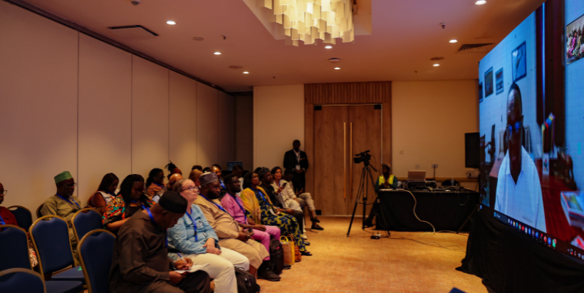 IITA Director General and CGIAR Regional Director for Continental Africa, Dr Simeon Ehui giving a virtual address.