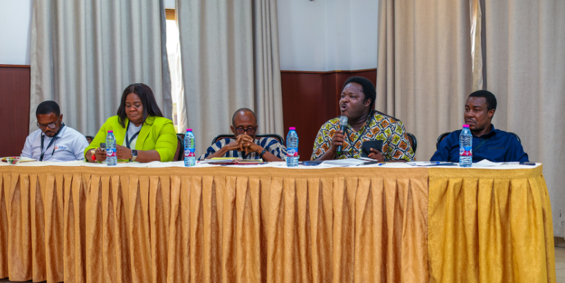 Dr Emmanuel Amponsah Adjei (CSIR-SARI yam breeder) speaking during one of the panel sessions. 