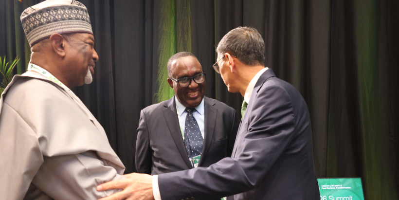 Senator Abubakar Kyari (l), Dr Simeon Ehui (m), with Dr Shenggen Fan (r)