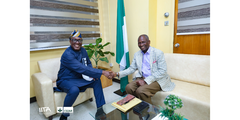IITA Director General, Dr Simeon Ehui with H.E. Ambassador Yaya Olaniran.