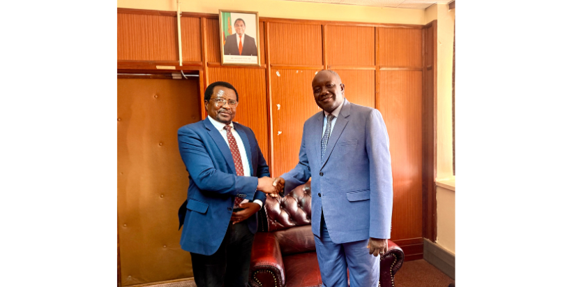 IITA-SAH Director Dr David Chikoye (l) with PS -MDD  Alfred Sakwiya (r)