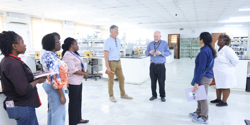 PowerPollen delegates on a tour of IITA Bioscience Laboratory.