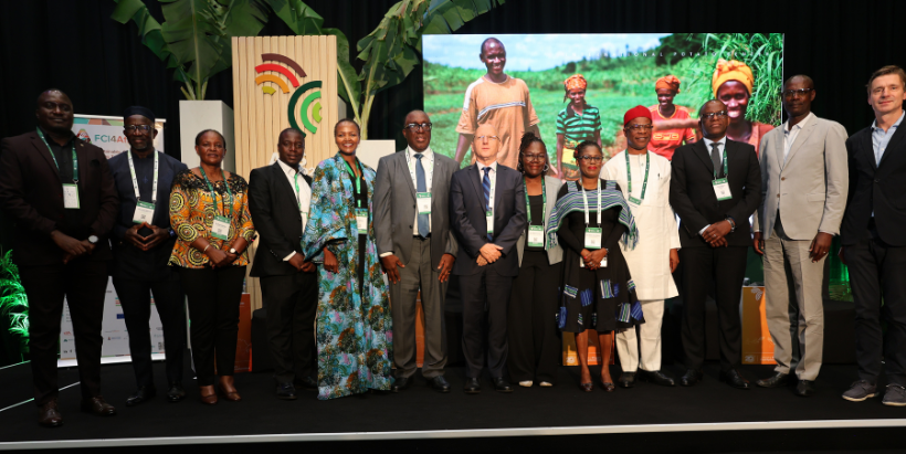 IITA Director General, Dr Simeon Ehui with CIP Director General, Dr Simon Heck with speakers and panelists at the "Unlocking Africa’s RTB Potential," AFSF breakthrough session in Rwanda