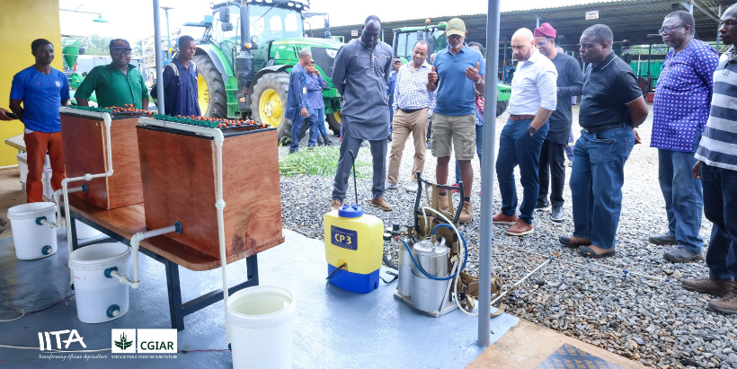 Makram Geha at IITA Farm Office to observe technologies, facilities, and innovations supporting the institute's breeding programs and accelerating crop improvement efforts.