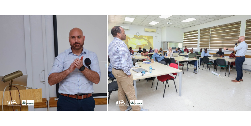 Makram Geha delivers his closing remarks, commending IITA's breeding achievements, strong partnerships, and increasing commitment to developing science-driven solutions that benefit farmers across the continent.