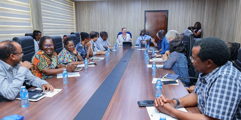 CGIAR Council Chair, Renaud Seligmann, in the accompany of IITA scientists and Senior Management Staff learning of IITA’s contributions to accelerating agricultural transformation on the continent.