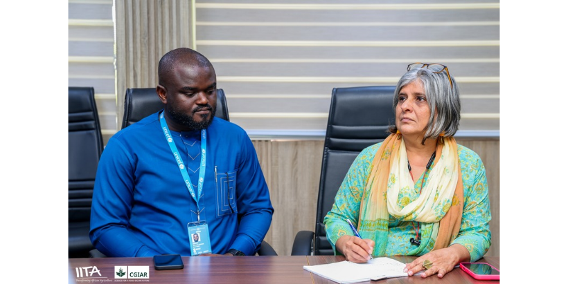UNICEF delegates in an introductory meeting with the IITA management team.